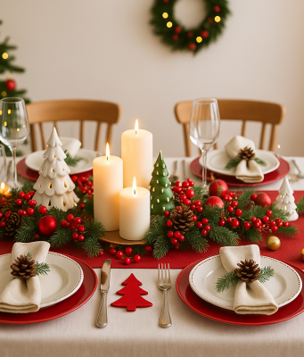 Decorazioni natalizie per la tavola