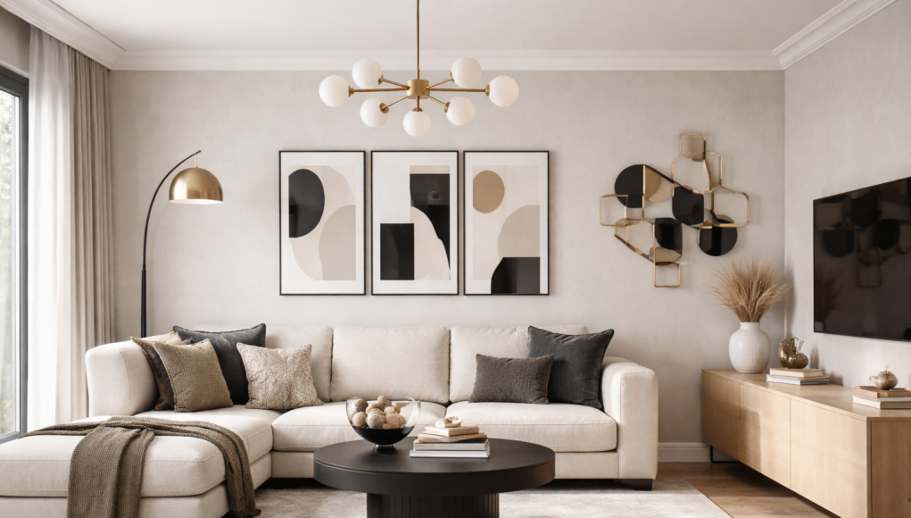 oggetti per decorare un soggiorno moderno