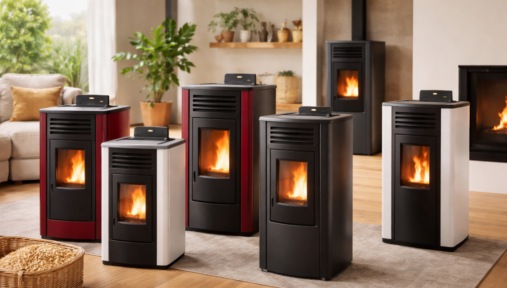 Stufe a pellet in salotto moderno