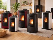 Stufe a pellet in salotto moderno