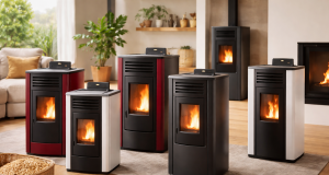 Stufe a pellet in salotto moderno