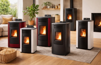 Stufe a pellet in salotto moderno