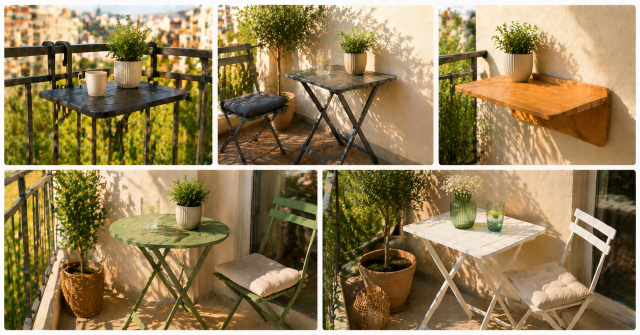 tavolino pieghevole da balcone