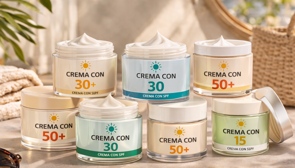crema viso con protezione solare